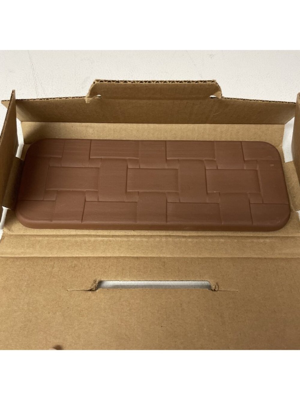 LONGABERGER Pottery 11" x 4.25" Clay Bread Basket Warmer Brick #30074 In Box